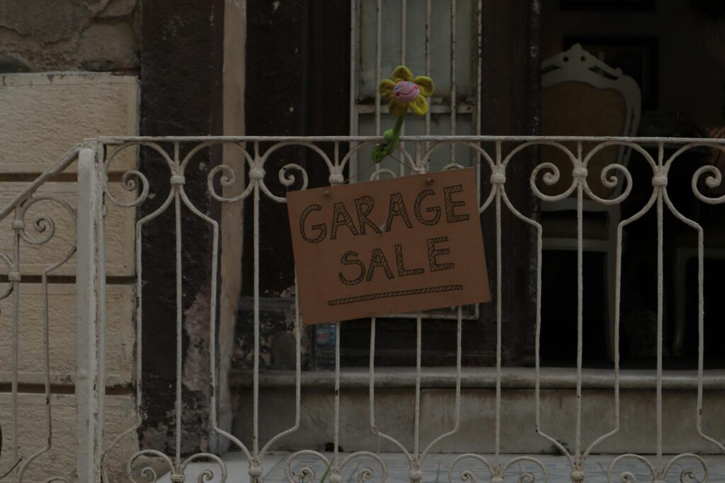 cardboard on a handrail